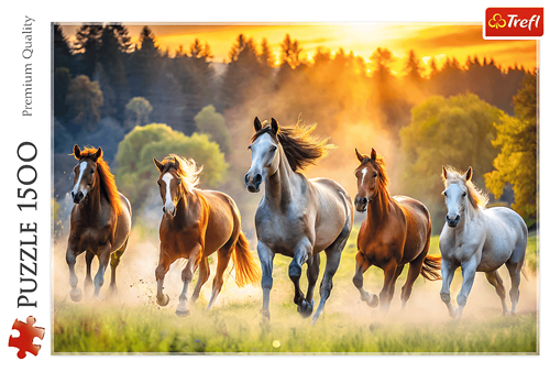 Trefl puzzle 1500 pièces chevaux sauvages carton FSC jouet durable-2