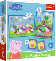 Trefl jeu Peppa Pig - jeu de mémoire 2en1 et puzzle pour enfants