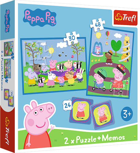 Trefl jeu Peppa Pig - jeu de mémoire 2en1 et puzzle pour enfants