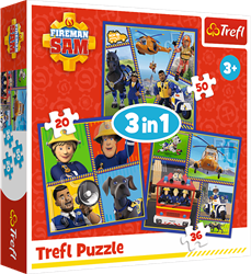 Trefl puzzle - Sam le Pompier puzzle 3-en-1 en carton pour enfants