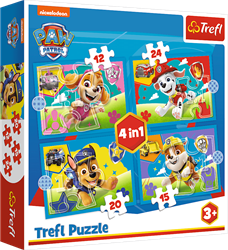 Trefl PAW Patrol puzzle 4en1 - puzzle coloré en carton pour enfants