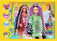 Trefl puzzelset Barbie 4-in-1 kleurrijk karton speelgoed-2