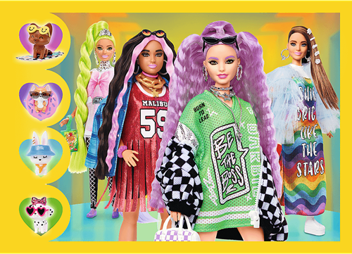 Trefl puzzelset Barbie 4-in-1 kleurrijk karton speelgoed-2