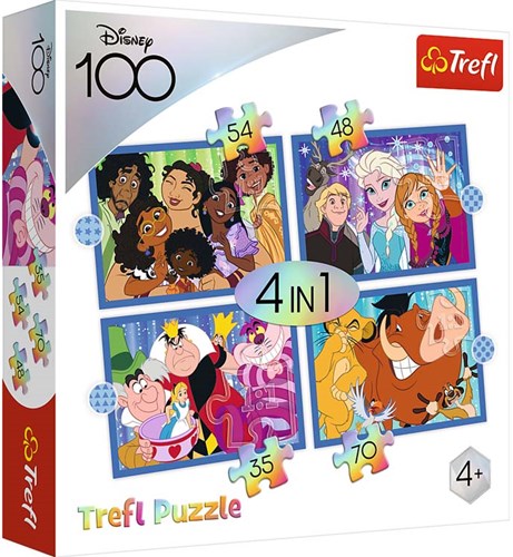 Trefl coffret puzzle Disney 100 - 4 puzzles en carton colorés