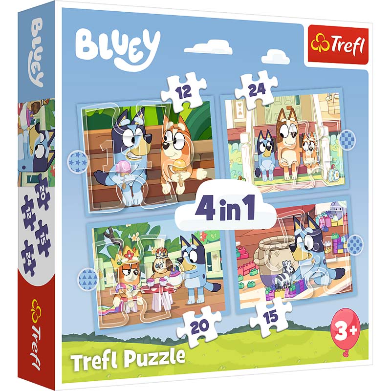 Trefl Trefl - Puzzles - 4in1 (12, 15, 20, 24) - Bluey and his
