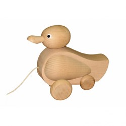 Miva canard à tirer en bois - jouet éducatif multicolore