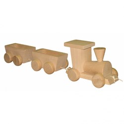 Miva train à tirer en bois - jouet éducatif multicolore
