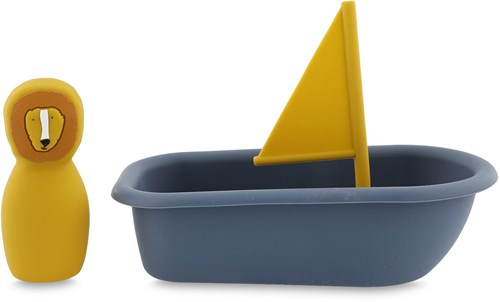 Trixie badspeelgoed zeilboot - siliconen drijvend speelgoed Mr. Lion geel