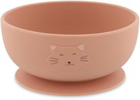 Trixie siliconen kinderservies kom met zuignap Mrs. Cat roze baby