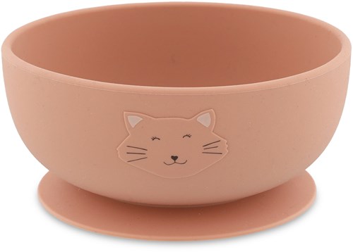 Trixie siliconen kinderservies kom met zuignap Mrs. Cat roze baby
