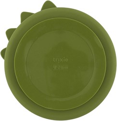 Trixie assiette en silicone pour enfants avec compartiments et ventouse - Mr. Dino - vert
