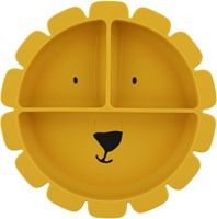 Trixie siliconen kinderbord met vakjes - Mr. Lion - met zuignap - geel