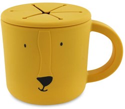 Trixie gobelet à goûter en silicone Mr. Lion - vaisselle enfant - jaune - gobelet snack