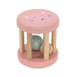 Trixie houten rammelaar baby roze - Mrs. Cat FSC duurzaam speelgoed
