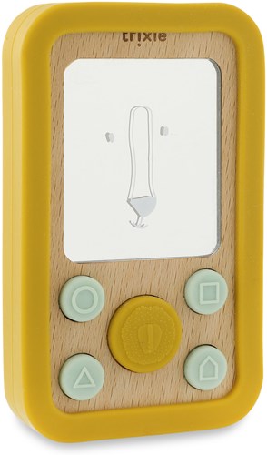Trixie houten baby telefoon met siliconen - educatief babyspeelgoed Mr. Lion