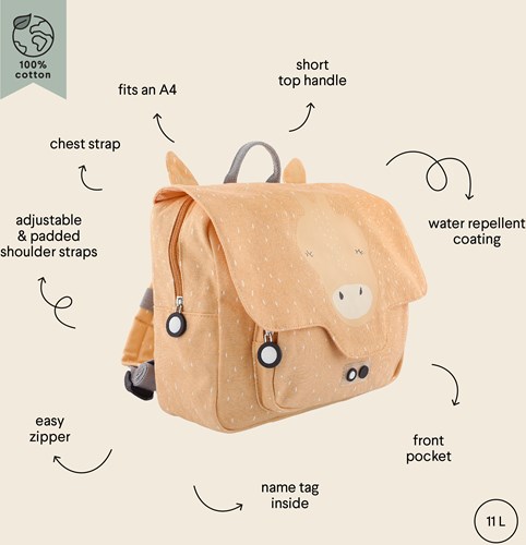 Trixie cartable sac à dos Mrs. Giraffe imperméable rose enfant-2
