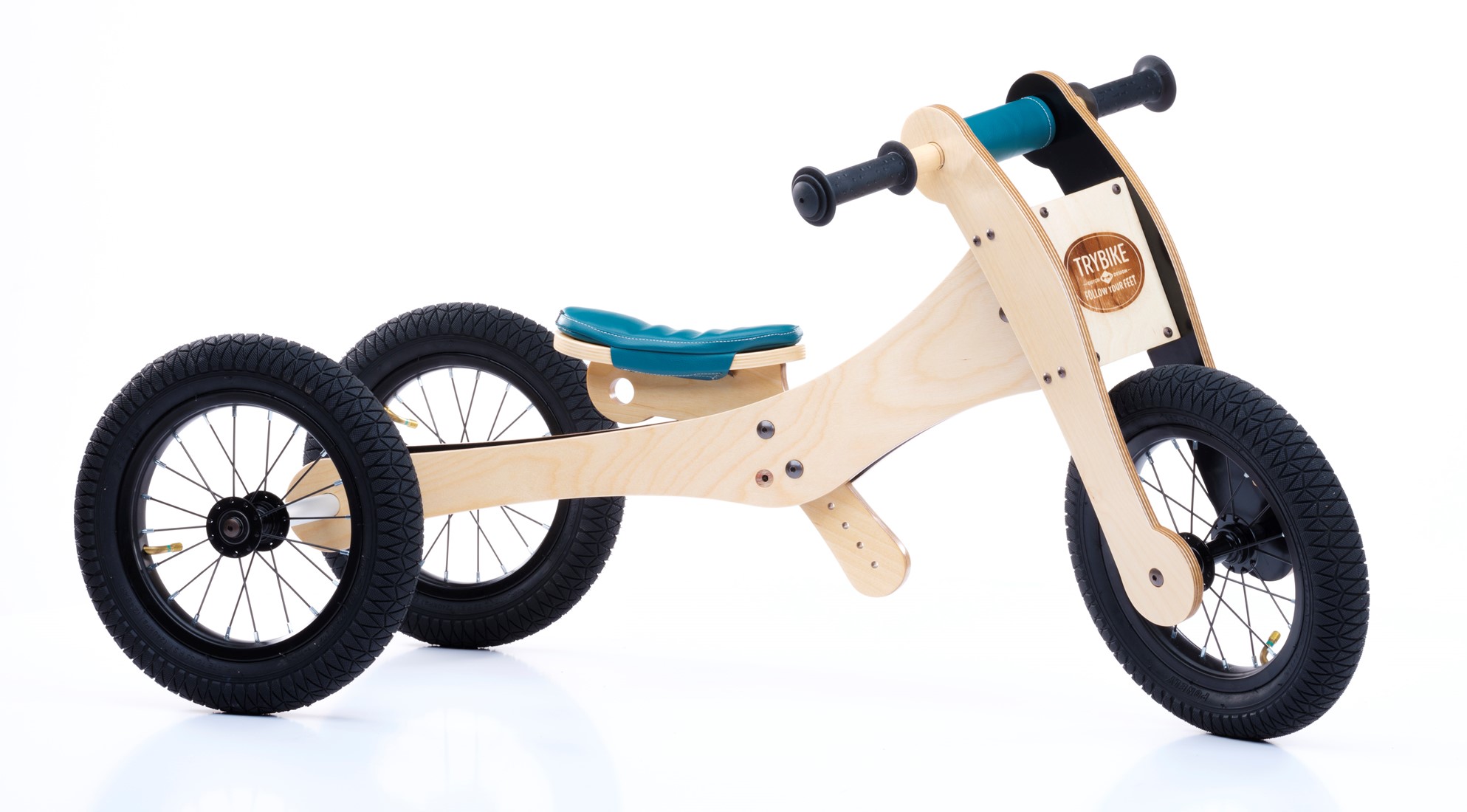 Trybike en bois Draisienne 4 en 1 Bleu