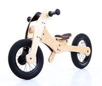 Trybike houten loopfiets 4 in 1 bruin