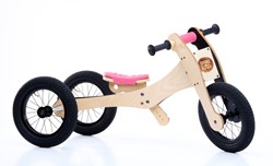 Trybike houten loopfiets 4 in 1 roze