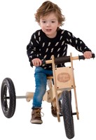 Trybike houten loopfiets 4 in 1 bruin