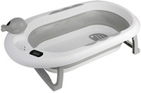 Tryco opvouwbaar babybadje thermo grijs met thermometer en gietertje
