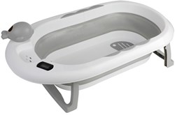 Tryco opvouwbaar babybadje thermo grijs met thermometer en gietertje