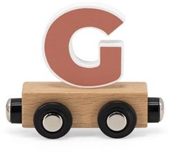 Tryco houten lettertrein speelgoed letter G - kleurrijk magnetisch treinspel