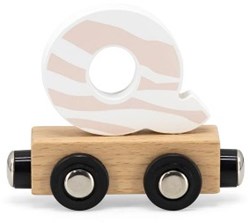 Tryco houten lettertrein speelgoed - Letter Q - Magnetisch - Kleurrijk
