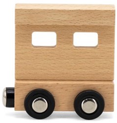 Tryco houten lettertrein eindwagon - houten speelgoed treinwagon