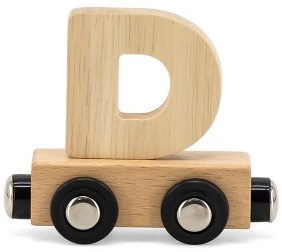 Tryco houten lettertrein wagon D - magnetisch speelgoed voor kinderen
