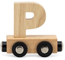 Tryco houten lettertrein wagon P - Magnetisch speelgoed voor kinderen