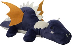 Tryco knuffel - pluche draak Diego - blauw met geel - 38 cm - knuffeldier
