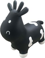 Tryco vache sauteur noire - jouet à rebondir pour enfants - animal en plastique