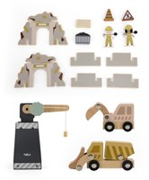 Tryco houten treinset bouwplaats uitbreiding - speelgoed accessoire set