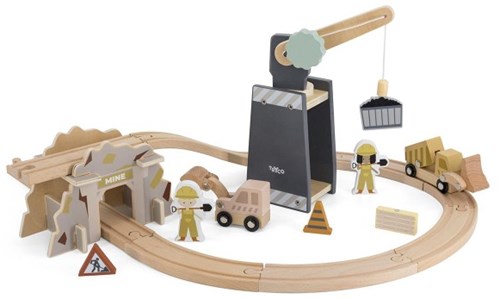 Tryco houten treinset bouwplaats uitbreiding - speelgoed accessoire set-2