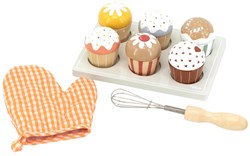 Tryco houten cupcakes bakset - speelgoed cupcakes set voor kinderen