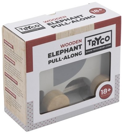 Tryco houten trekdier olifant - speelgoed voor peuters - motoriek-2