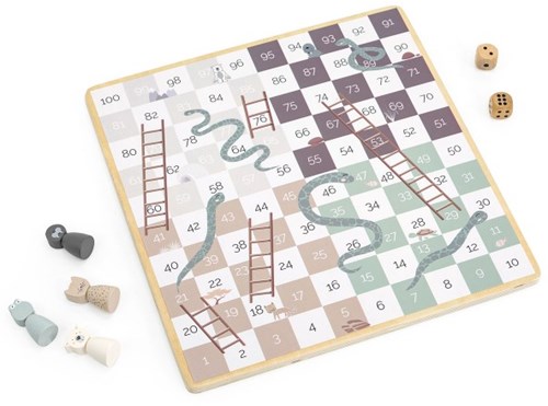Tryco houten Ludo bordspel met dierenfiguren en dobbelsteen