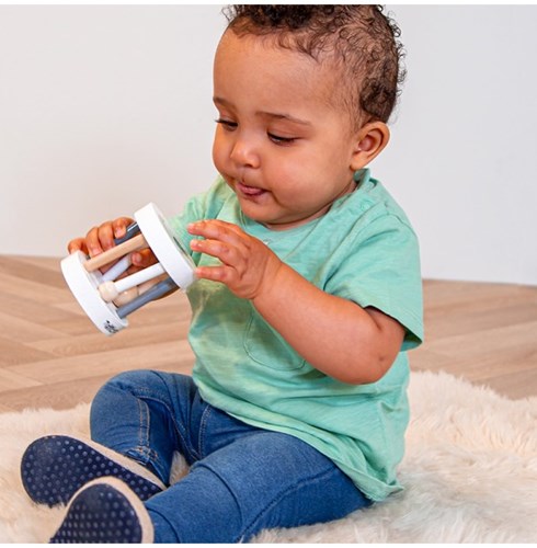 Tryco houten rammelaar roller - baby speelgoed met geluid en motoriek-2