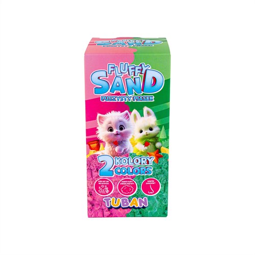 Tuban sable cinétique Fluffy Sand - sable à modeler rose et vert 2 x 70 g-2