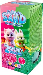 Tuban sable cinétique Fluffy Sand - sable à modeler rose et vert 2 x 70 g