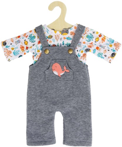 Heless poppen tuinbroek walvis Bobby - poppenkleding 28-35 cm