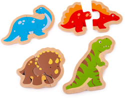 Bigjigs Tweedelige Dinosaurus Puzzels