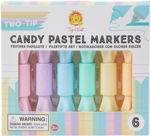 Tiger Tribe pastel stiften met dubbele punt - creatieve markers voor kinderen