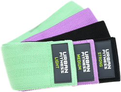 Urban Fitness Weerstandsbanden Set Stoffen Loop 3 Sterktes 15 Inch