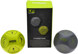 Urban Fitness fitness dobbelstenen - 8-zijdige workout spel set geel