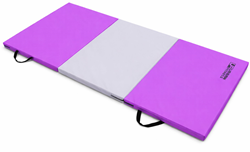Urban Fitness Gymnastics Tri Fold Mat - Purple/Grey - 185cm x 95cm x 5cm