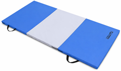 Urban Fitness Gymnastics Tri Fold Mat - Blue/Grey - 185cm x 95cm x 5cm