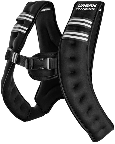 Urban Fitness gewichtsvest X Shape - 10kg - trainingsaccessoire zwart