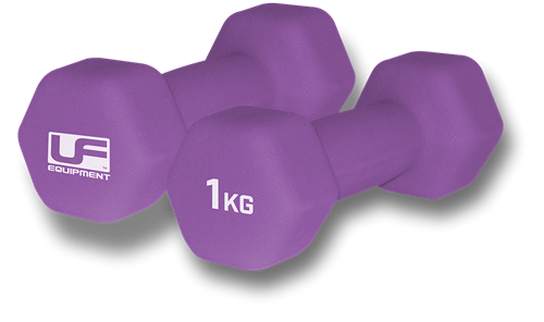 Urban Fitness dumbbells neopreen paar 2 x 1kg paars - fitness gewichten